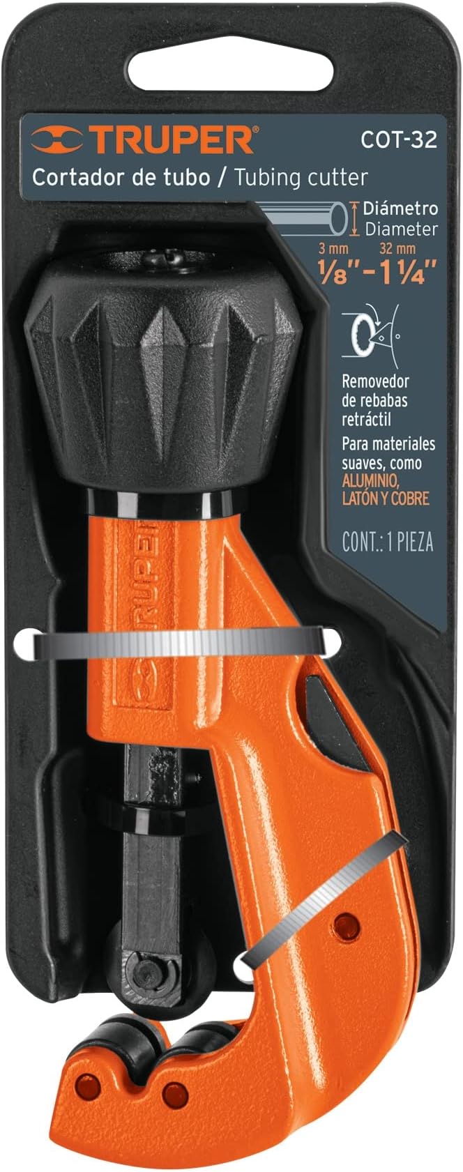 Truper Copper tube cutter 1/8 inches to 1-1/4 inches blade 18 mm, - 12856 Truper Copper tube cutter 1/8 inches to 1-1/4 inches blade 18 mm, - 12856